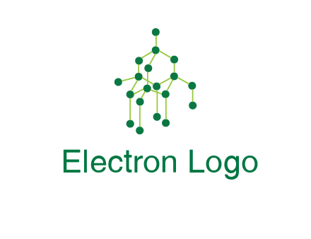 science or nuclear development logo with molecules logo