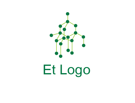 science or nuclear development logo with molecules logo