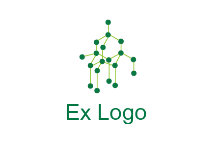 science or nuclear development logo with molecules logo