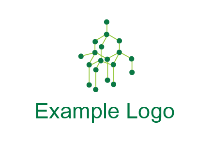 science or nuclear development logo with molecules logo