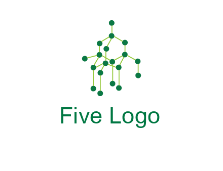 science or nuclear development logo with molecules logo