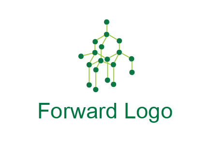 science or nuclear development logo with molecules logo