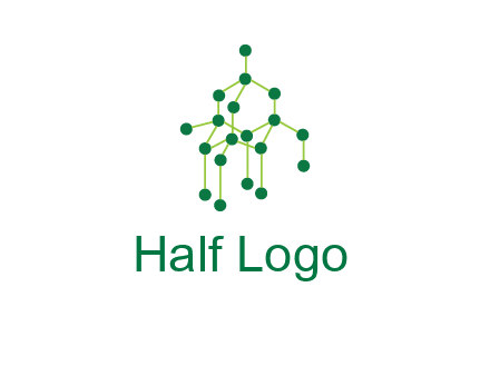 science or nuclear development logo with molecules logo