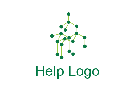 science or nuclear development logo with molecules logo