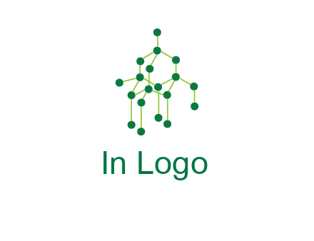 science or nuclear development logo with molecules logo
