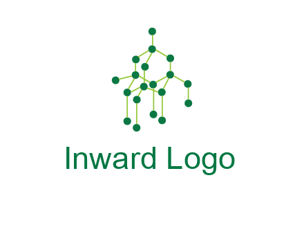science or nuclear development logo with molecules logo