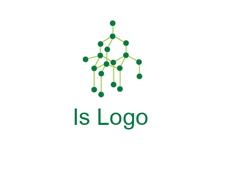 science or nuclear development logo with molecules logo