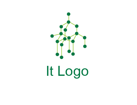 science or nuclear development logo with molecules logo