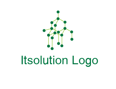 science or nuclear development logo with molecules logo