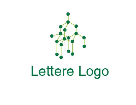 science or nuclear development logo with molecules logo