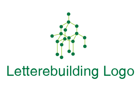 science or nuclear development logo with molecules logo