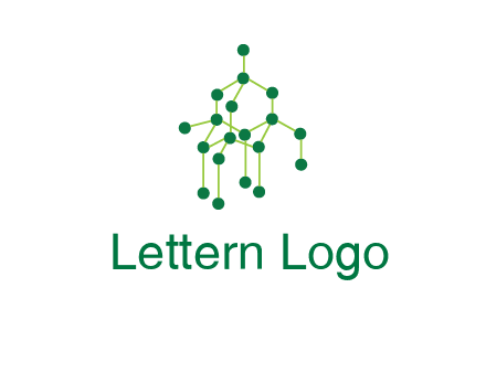 science or nuclear development logo with molecules logo