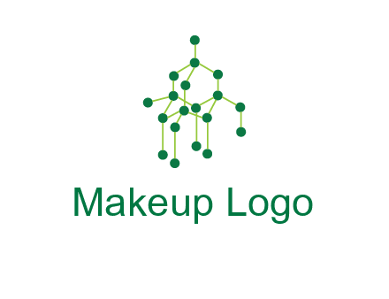 science or nuclear development logo with molecules logo