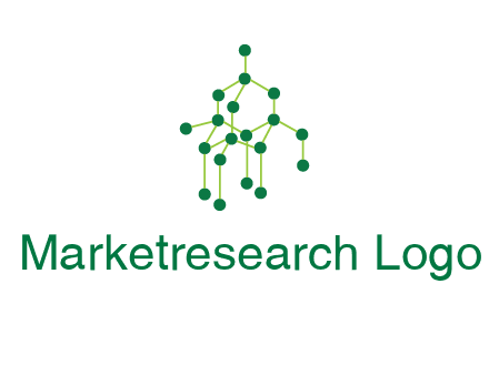 science or nuclear development logo with molecules logo
