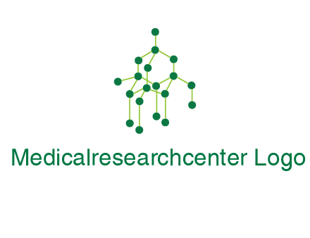 science or nuclear development logo with molecules logo