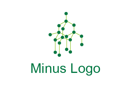 science or nuclear development logo with molecules logo