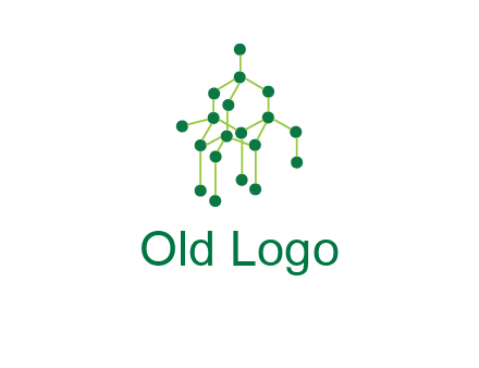 science or nuclear development logo with molecules logo