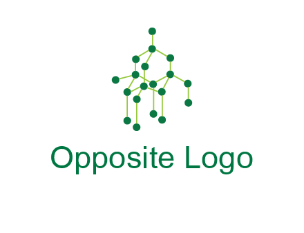 science or nuclear development logo with molecules logo