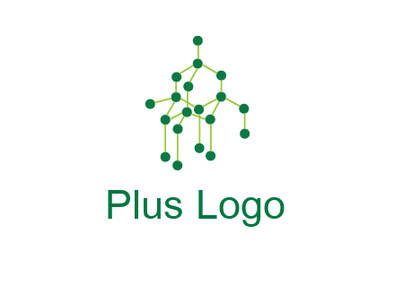 science or nuclear development logo with molecules logo