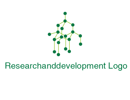 science or nuclear development logo with molecules logo