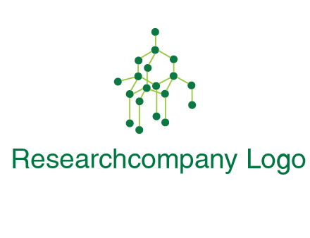 science or nuclear development logo with molecules logo