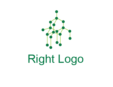 science or nuclear development logo with molecules logo