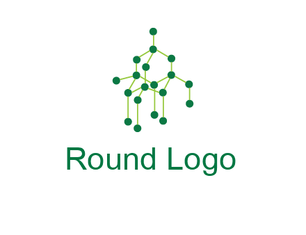 science or nuclear development logo with molecules logo