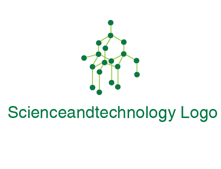 science or nuclear development logo with molecules logo