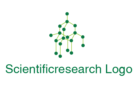 science or nuclear development logo with molecules logo