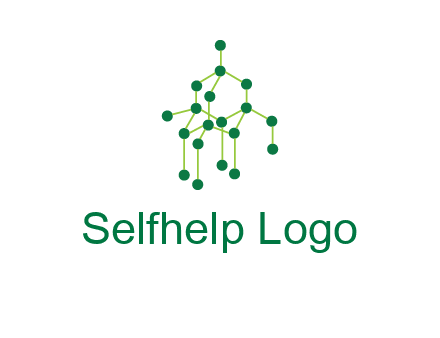 science or nuclear development logo with molecules logo