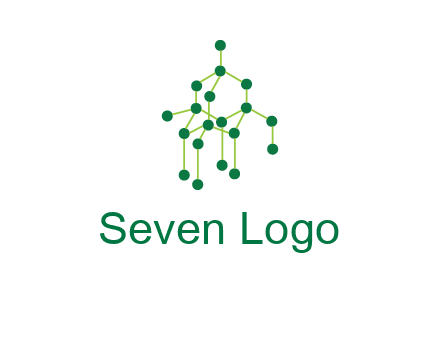 science or nuclear development logo with molecules logo