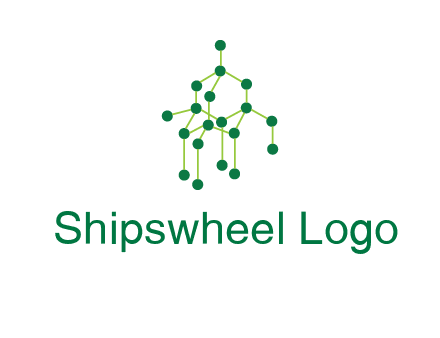 science or nuclear development logo with molecules logo