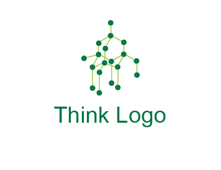 science or nuclear development logo with molecules logo