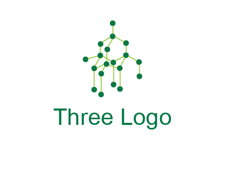 science or nuclear development logo with molecules logo