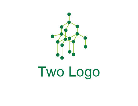 science or nuclear development logo with molecules logo