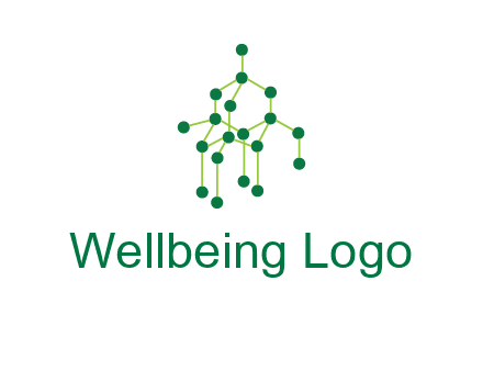 science or nuclear development logo with molecules logo