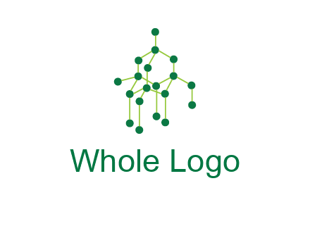 science or nuclear development logo with molecules logo