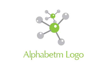 research logo with composition of molecules logo