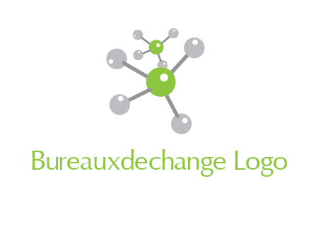 research logo with composition of molecules logo