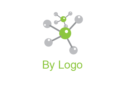 research logo with composition of molecules logo