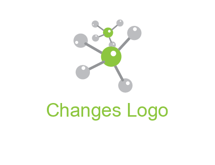 research logo with composition of molecules logo