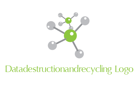 research logo with composition of molecules logo