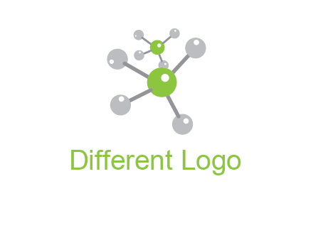 research logo with composition of molecules logo