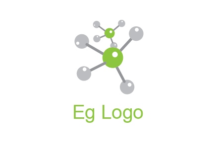 research logo with composition of molecules logo