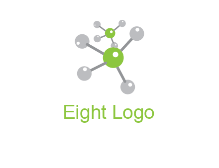research logo with composition of molecules logo