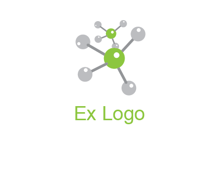 research logo with composition of molecules logo