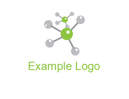 research logo with composition of molecules logo