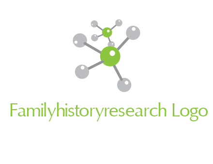 research logo with composition of molecules logo
