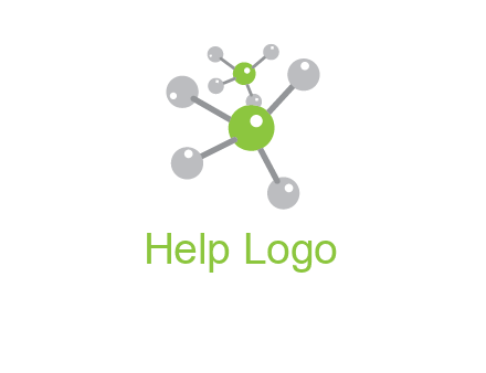 research logo with composition of molecules logo
