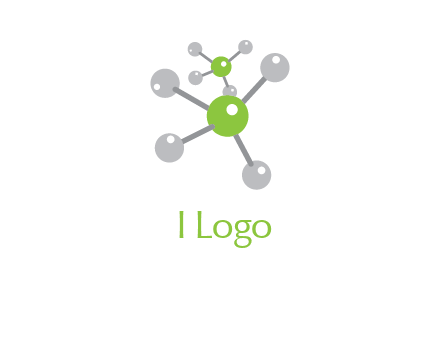 research logo with composition of molecules logo